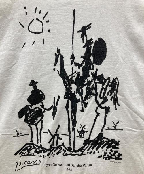 Pablo Picasso（パブロ ピカソ）Pablo Picasso (パブロ ピカソ) 90's Don Quixote アートプリントTシャツ ホワイト サイズ:Lの古着・服飾アイテム