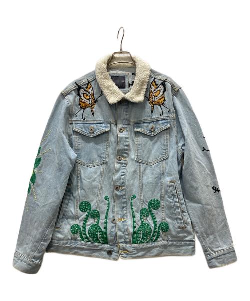 ZARA（ザラ）ZARA (ザラ) 刺繍ボアランチジャケット ブルー サイズ:Lの古着・服飾アイテム