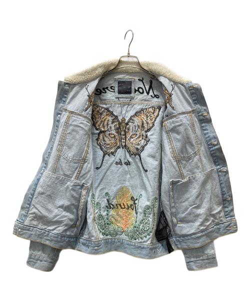 ZARA（ザラ）ZARA (ザラ) 刺繍ボアランチジャケット ブルー サイズ:Lの古着・服飾アイテム