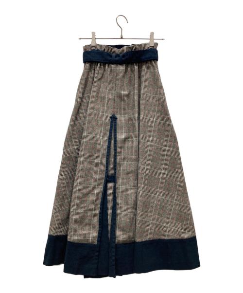 Ameri（アメリ）Ameri (アメリ) チェックトレンチスカート ネイビー サイズ:表記サイズ無しの古着・服飾アイテム