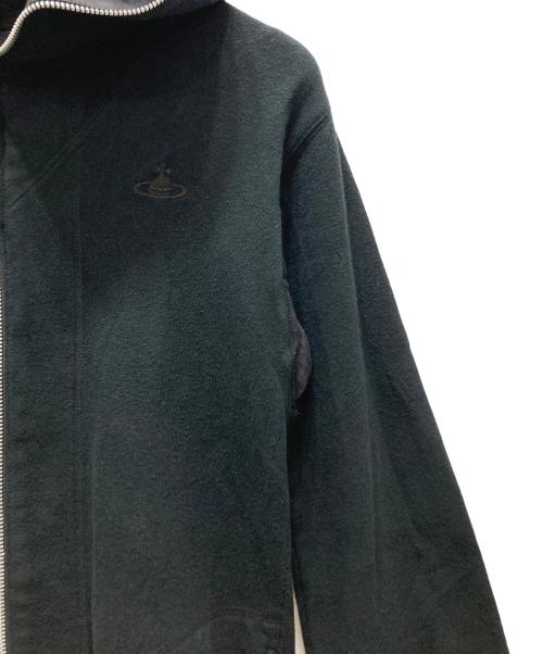 Vivienne Westwood RED LABEL（ヴィヴィアンウエストウッドレッドレーベル）Vivienne Westwood RED LABEL (ヴィヴィアンウエストウッドレッドレーベル) オーブ刺繍 変形袖パーカーワンピース ブラック サイズ:Mの古着・服飾アイテム