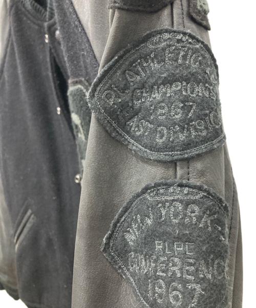 POLO RALPH LAUREN（ポロ・ラルフローレン）POLO RALPH LAUREN (ポロ・ラルフローレン) レザー袖ワッペンスタジャン ブラック サイズ:Sの古着・服飾アイテム