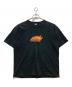 stussy（ステューシー）の古着「フレイムロゴ Tシャツ」｜ブラック