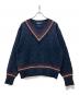 POLO RALPH LAUREN（ポロ・ラルフローレン）の古着「チルデンニット」｜ネイビー