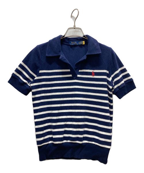 POLO RALPH LAUREN（ポロ・ラルフローレン）POLO RALPH LAUREN (ポロ・ラルフローレン) パイルスキッパーポロシャツ ネイビー サイズ:XSの古着・服飾アイテム