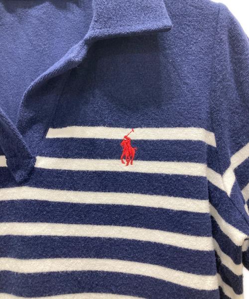 POLO RALPH LAUREN（ポロ・ラルフローレン）POLO RALPH LAUREN (ポロ・ラルフローレン) パイルスキッパーポロシャツ ネイビー サイズ:XSの古着・服飾アイテム
