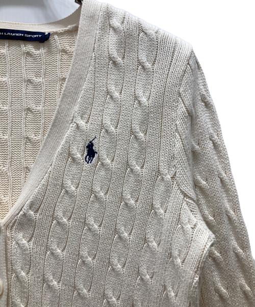 RALPH LAUREN SPORT（ラルフローレン スポーツ）RALPH LAUREN SPORT (ラルフローレン スポーツ) ケーブルニットカーディガン ホワイト サイズ:Lの古着・服飾アイテム