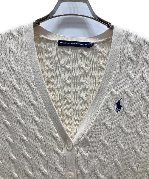 RALPH LAUREN SPORT（ラルフローレン スポーツ）RALPH LAUREN SPORT (ラルフローレン スポーツ) ケーブルニットカーディガン ホワイト サイズ:Lの古着・服飾アイテム