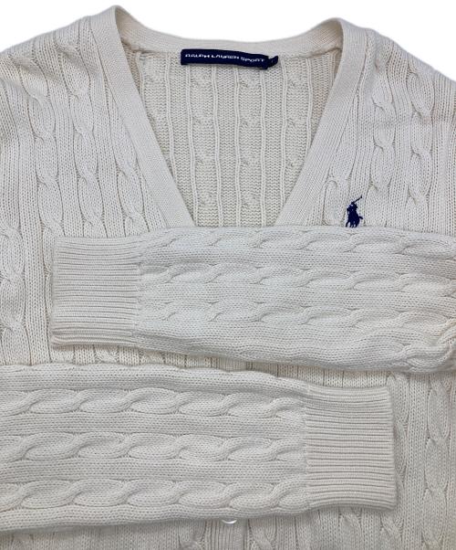 RALPH LAUREN SPORT（ラルフローレン スポーツ）RALPH LAUREN SPORT (ラルフローレン スポーツ) ケーブルニットカーディガン ホワイト サイズ:Lの古着・服飾アイテム