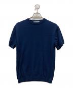 MOONCASTLEムーンキャッスル）の古着「半袖ニット」｜ネイビー