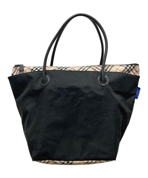 BURBERRY BLUE LABEL（バーバリーロンドンブルーレーベル）BURBERRY BLUE LABEL (バーバリーロンドンブルーレーベル) 舟形トートバッグ ブラックの古着・服飾アイテム