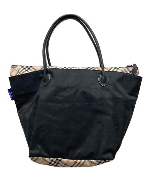 BURBERRY BLUE LABEL（バーバリーロンドンブルーレーベル）BURBERRY BLUE LABEL (バーバリーロンドンブルーレーベル) 舟形トートバッグ ブラックの古着・服飾アイテム