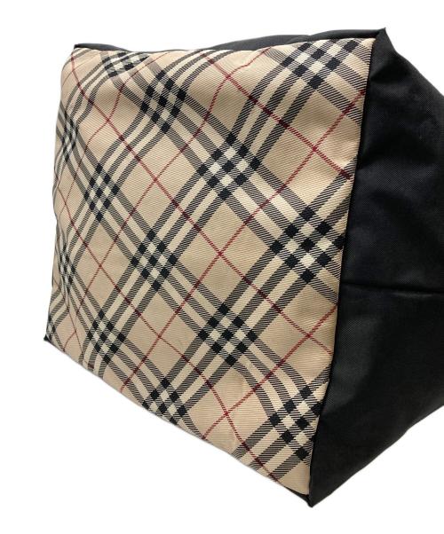 BURBERRY BLUE LABEL（バーバリーロンドンブルーレーベル）BURBERRY BLUE LABEL (バーバリーロンドンブルーレーベル) 舟形トートバッグ ブラックの古着・服飾アイテム
