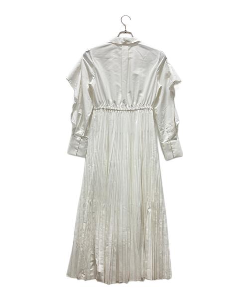 CELFORD（セルフォード）CELFORD (セルフォード) ラッフルプリーツ ワンピース ホワイト サイズ:36の古着・服飾アイテム