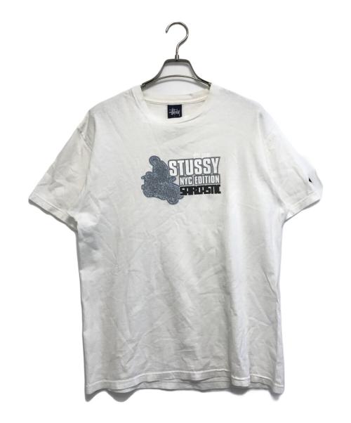 stussy（ステューシー）stussy (ステューシー) プリントTシャツ ホワイト サイズ:Lの古着・服飾アイテム