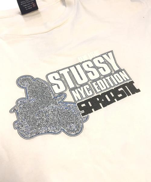 stussy（ステューシー）stussy (ステューシー) プリントTシャツ ホワイト サイズ:Lの古着・服飾アイテム