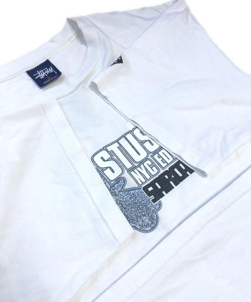 stussy（ステューシー）stussy (ステューシー) プリントTシャツ ホワイト サイズ:Lの古着・服飾アイテム