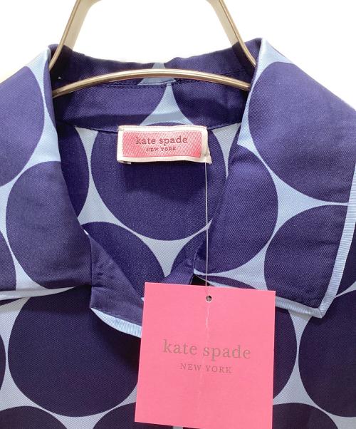 Kate Spade（ケイトスペード）Kate Spade (ケイトスペード) シルクツイルシャツ ネイビー サイズ:XS 未使用品の古着・服飾アイテム