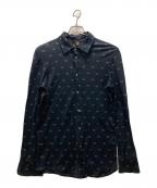 LOUIS VUITTONルイ ヴィトン）の古着「00’s 総LVロゴ柄シャツ」｜ネイビー