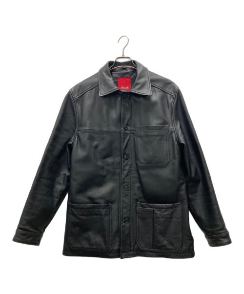 dual（デュアル）dual (デュアル) 牛革 レザージャケット ブラック サイズ:Ⅼの古着・服飾アイテム