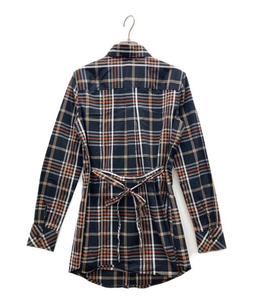 NARA CAMICIE（ナラカミーチェ）NARA CAMICIE (ナラカミーチェ) フリル チェックシャツワンピース マルチカラー サイズ:1の古着・服飾アイテム