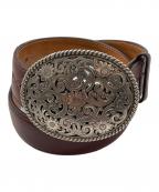 FUNNYファニー）の古着「ウエスタンレザーベルト」｜ブラウン