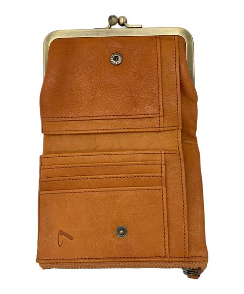 土屋鞄（ツチヤカバン）土屋鞄 (ツチヤカバン) がま口2つ折り財布 イエローの古着・服飾アイテム
