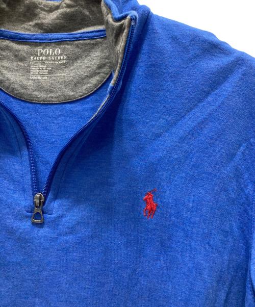 POLO RALPH LAUREN（ポロ・ラルフローレン）POLO RALPH LAUREN (ポロ・ラルフローレン) ハーフジップスウェット ブルー サイズ:Lの古着・服飾アイテム