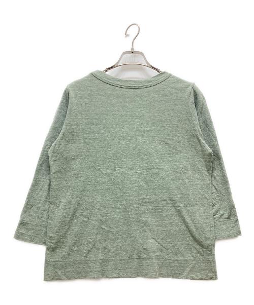 45R（フォーティファイブ・アール）45R (フォーティファイブ・アール) 7分袖カットソー グリーン サイズ:Lの古着・服飾アイテム
