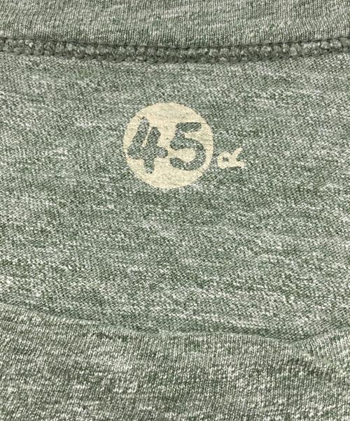 45R（フォーティファイブ・アール）45R (フォーティファイブ・アール) 7分袖カットソー グリーン サイズ:Lの古着・服飾アイテム