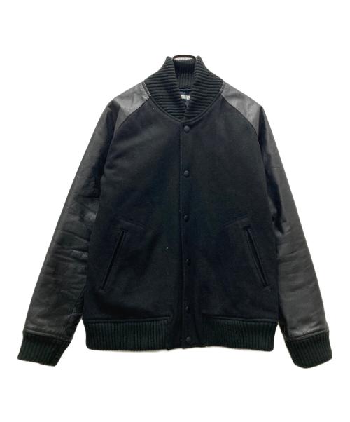 HOUSE OF BLUES（ハウスオブブルース）HOUSE OF BLUES (ハウスオブブルース) レザー袖スタジャン ブラック サイズ:XLの古着・服飾アイテム