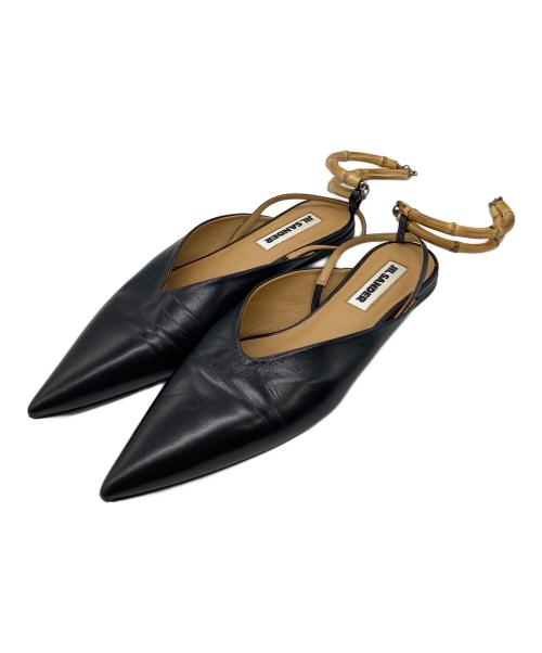 JIL SANDER（ジルサンダー）JIL SANDER (ジルサンダー) バンブーストラップ ポインテッドトゥパンプス ブラック サイズ:37の古着・服飾アイテム