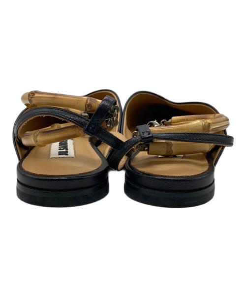 JIL SANDER（ジルサンダー）JIL SANDER (ジルサンダー) バンブーストラップ ポインテッドトゥパンプス ブラック サイズ:37の古着・服飾アイテム