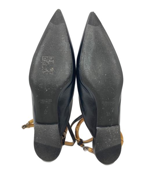 JIL SANDER（ジルサンダー）JIL SANDER (ジルサンダー) バンブーストラップ ポインテッドトゥパンプス ブラック サイズ:37の古着・服飾アイテム