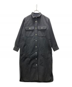 中古・古着通販】HYKE (ハイク) ウールショップコート ブラック サイズ