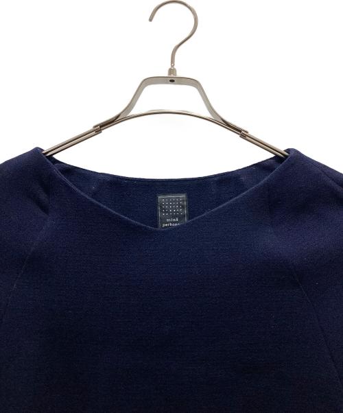 mina perhonen（ミナ ペルホネン）mina perhonen (ミナ ペルホネン) フレアスリーブワンピース ネイビー サイズ:38の古着・服飾アイテム