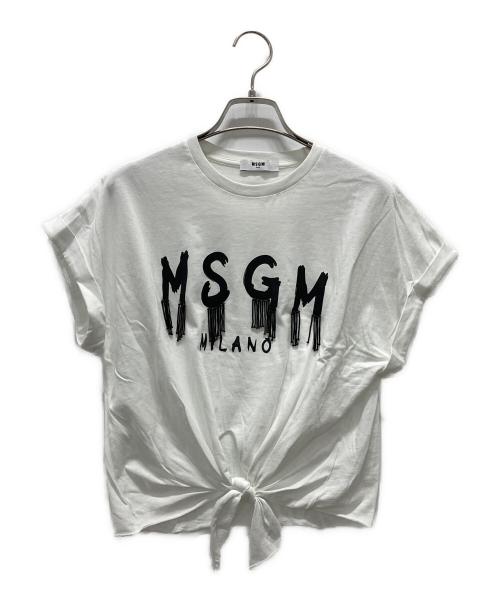 MSGM（エムエスジーエム）MSGM (エムエスジーエム) キッズ ロゴカットソー ホワイト サイズ:36の古着・服飾アイテム