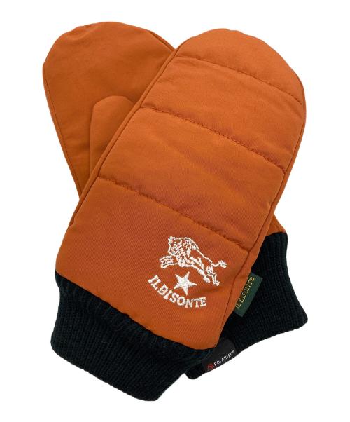 IL BISONTE（イル ビゾンテ）IL BISONTE (イル ビゾンテ) ポーラーテック ナイロンミトン手袋 オレンジの古着・服飾アイテム