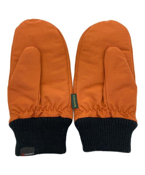 IL BISONTE（イル ビゾンテ）IL BISONTE (イル ビゾンテ) ポーラーテック ナイロンミトン手袋 オレンジの古着・服飾アイテム