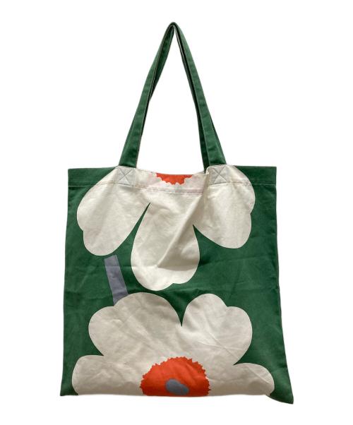 marimekko（マリメッコ）marimekko (マリメッコ) Unikko 60th ファブリックバッグ グリーンの古着・服飾アイテム