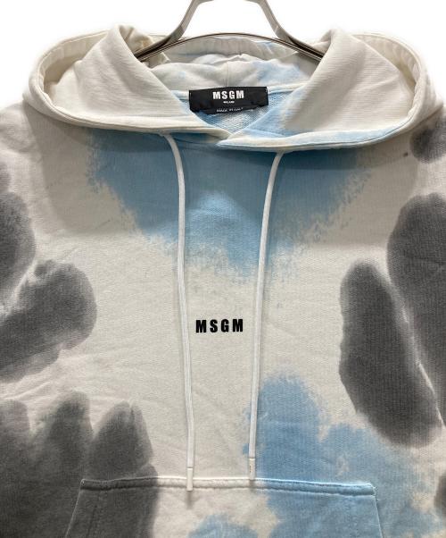 MSGM（エムエスジーエム）MSGM (エムエスジーエム) タイダイ ミニロゴパーカー ホワイト×ブルー サイズ:XSの古着・服飾アイテム