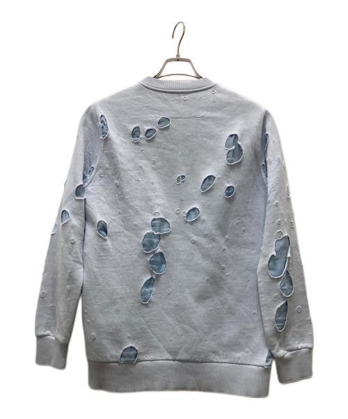 GIVENCHY（ジバンシィ）GIVENCHY (ジバンシィ) デストロイ ロゴプリントスウェット トレーナー スカイブルー サイズ:XSの古着・服飾アイテム