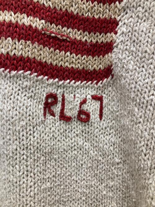POLO RALPH LAUREN（ポロ・ラルフローレン）POLO RALPH LAUREN (ポロ・ラルフローレン) 星条旗ハーフボタンセーター アイボリー サイズ:Mの古着・服飾アイテム
