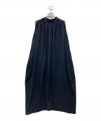 ENFOLDエンフォルド）の古着「ノースリーブコクーンワンピース」｜ネイビー