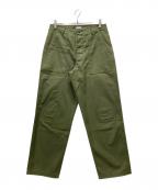 CIOTAシオタ）の古着「スビンコットンバックサテンベイカーパンツ」｜グリーン