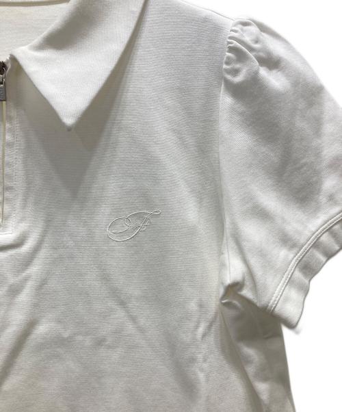 FOXEY NEWYORK（フォクシーニューヨーク）FOXEY NEWYORK (フォクシーニューヨーク) ハーフジップポロシャツ ホワイト サイズ:40の古着・服飾アイテム