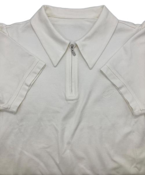FOXEY NEWYORK（フォクシーニューヨーク）FOXEY NEWYORK (フォクシーニューヨーク) ハーフジップポロシャツ ホワイト サイズ:40の古着・服飾アイテム