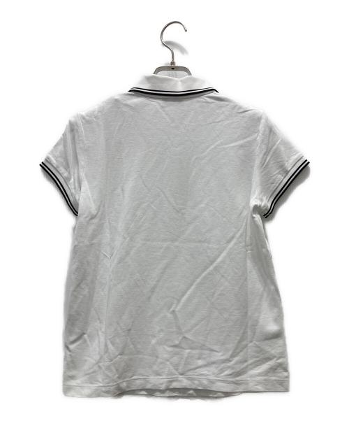 MONCLER（モンクレール）MONCLER (モンクレール) ラインデザインワッペンポロシャツ ホワイト サイズ:Sの古着・服飾アイテム