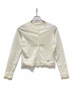 FOXEYフォクシー）の古着「ロゴプレート ニットカーディガン」｜アイボリー