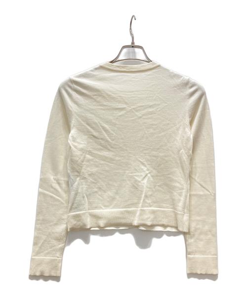 FOXEY（フォクシー）FOXEY (フォクシー) ロゴプレート ニットカーディガン アイボリー サイズ:38の古着・服飾アイテム